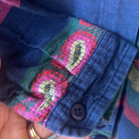 Little Angels by Angelique Sz M Kids Cotton Paisley Colorful Stripe Long Sleeve - Picture 4 of 7